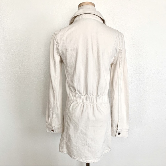 ZARA White Denim Button Down Mini Jacket Shirt Dress - Picture 8 of 15